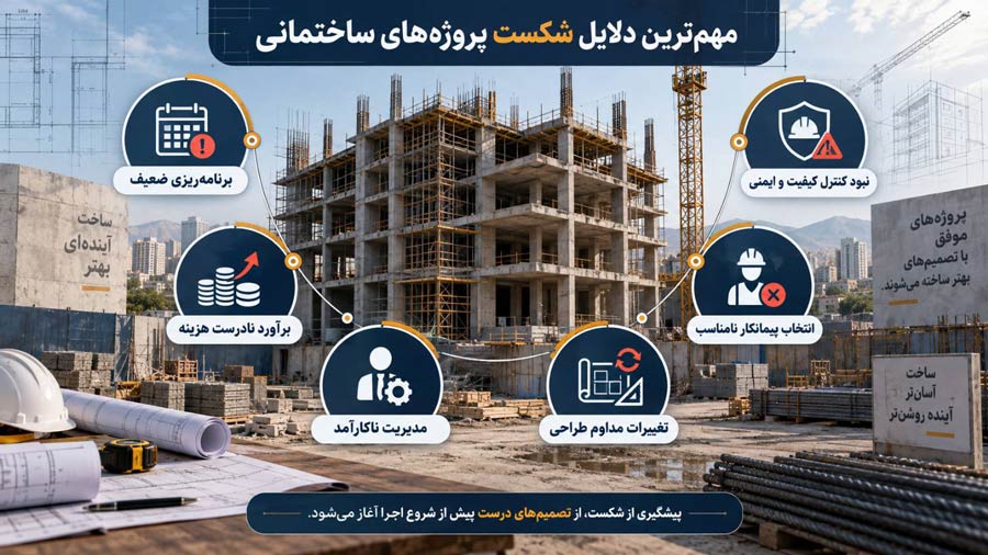 مهم‌ ترین دلایل شکست پروژه‌ های ساختمانی